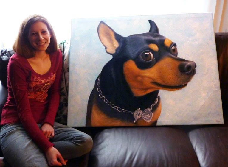 Oil painting created to forever remind the owner of the impact her beloved dog made on her heart
