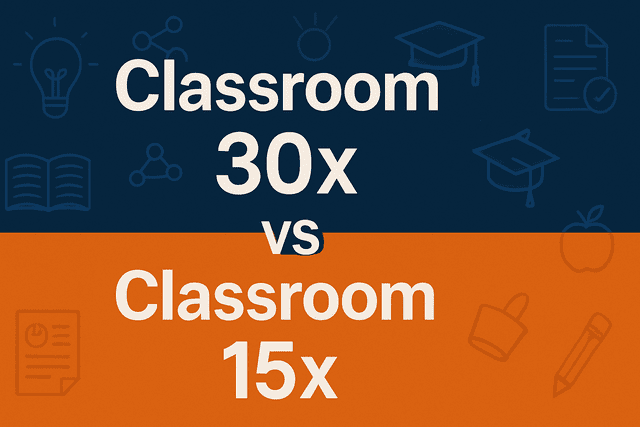 Classroom 30x vs Classroom 15x