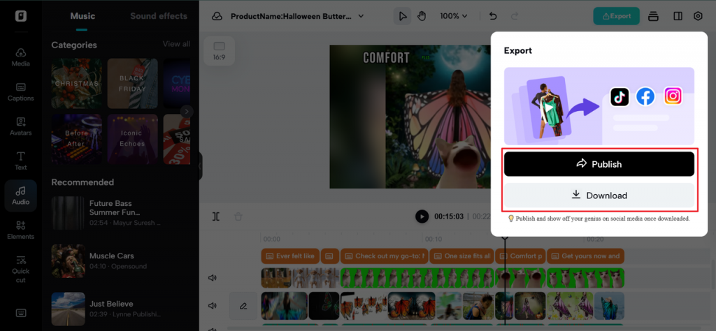 Step 3 Export the YouTube intro
